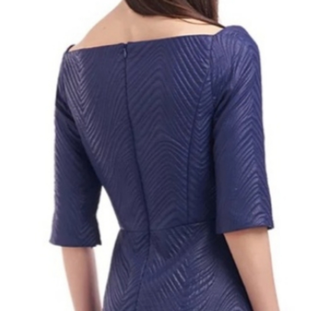 Kay Unger Quilted Jackquard Elbow Sleeve Midi leght Dress - Picture 4 of 15